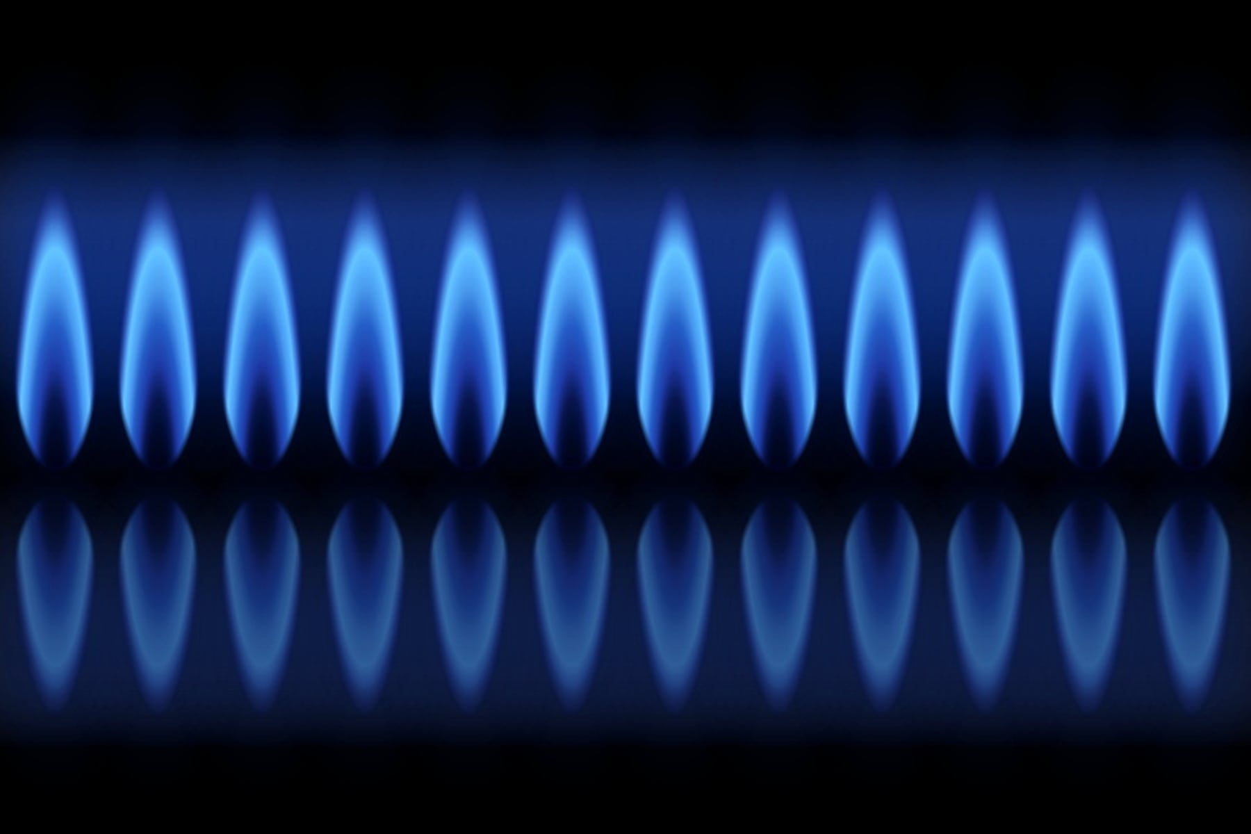 Nahaufnahme Gasflammen Heizungsanlage